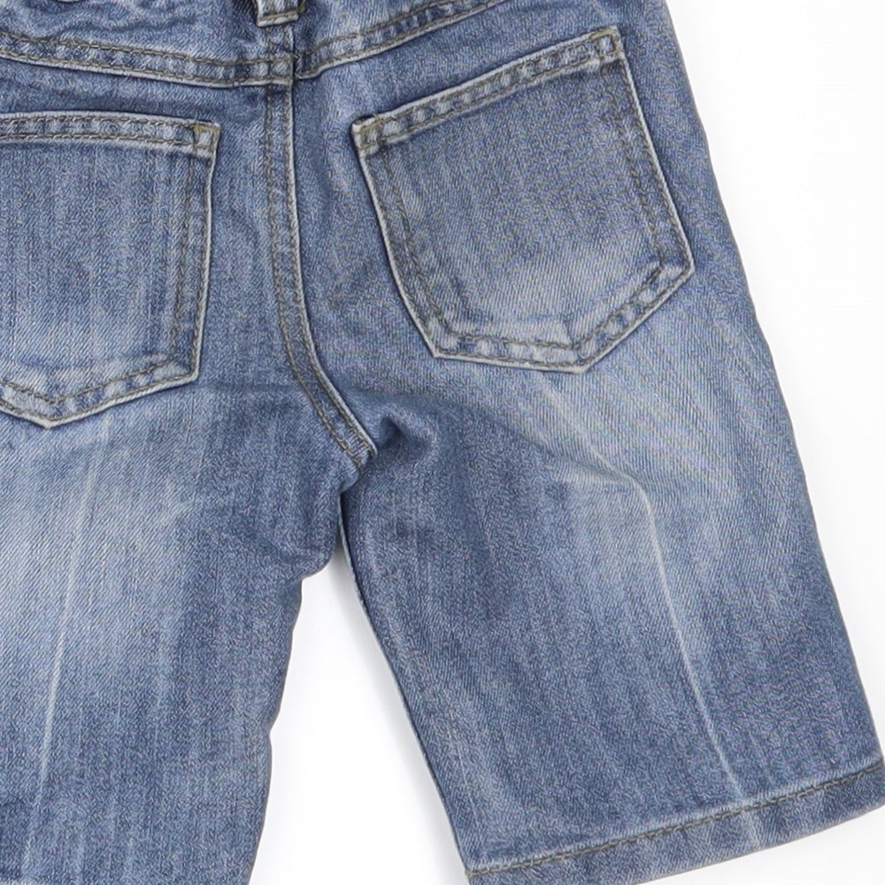 Brand and care label for Denim & Co. boys’ blue denim chino trousers, size 3-4, years