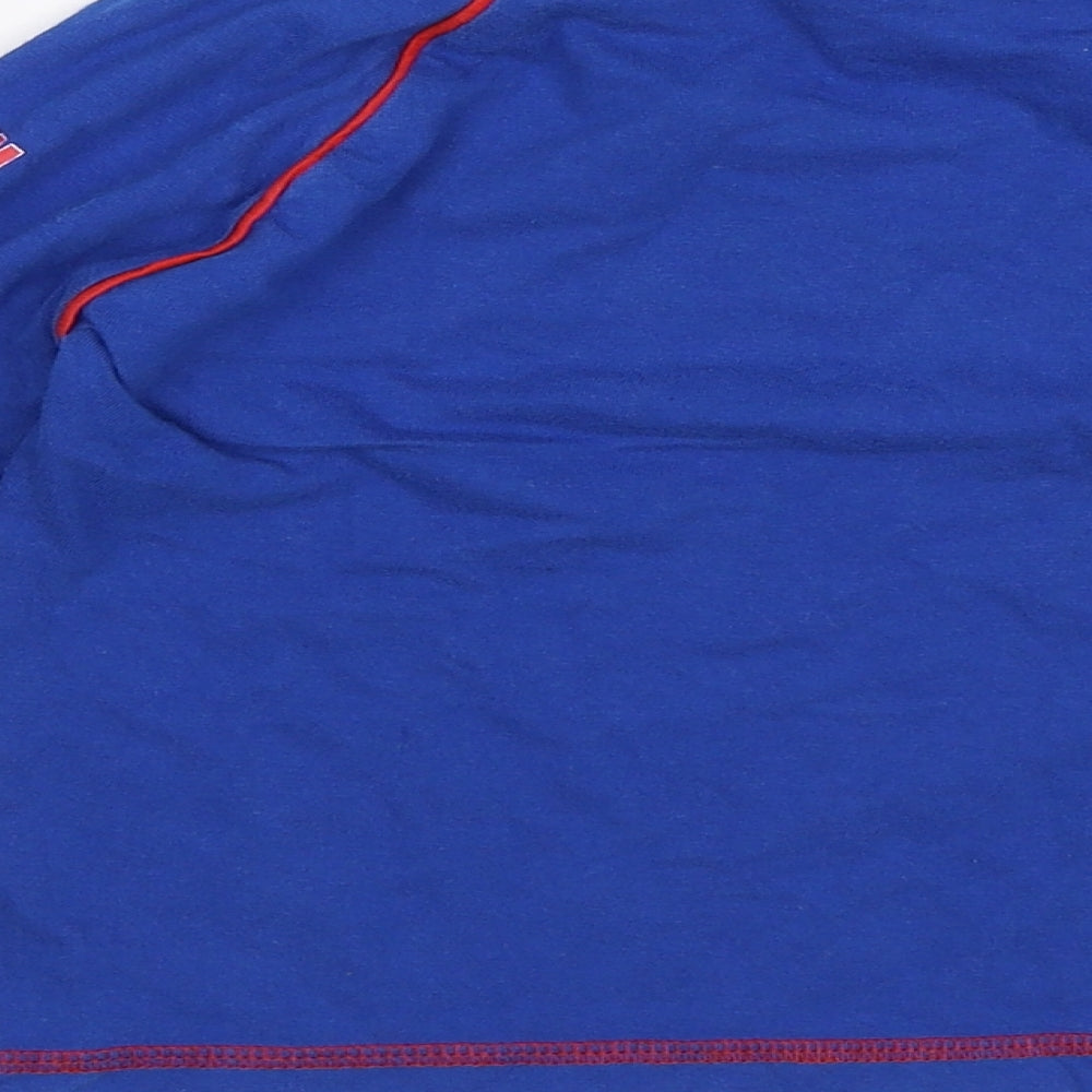 Brand and care label for Disney boys’ blue jersey t-shirt, size 3-4, years - bravest of the brave
