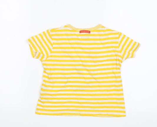 No Added Sugar Boys Yellow Striped Basic T-Shirt Size 4 Years