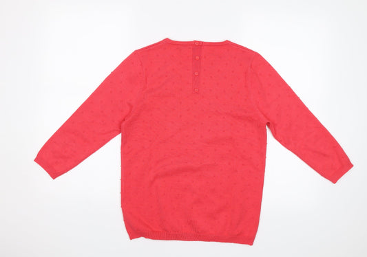 Hepburn Womens Pink Pullover Jumper Size S