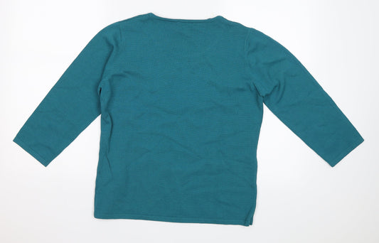 Casamia Womens Blue Pullover Jumper Size S