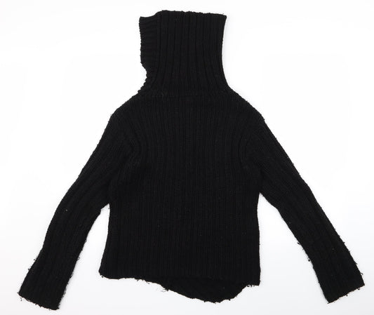 prewovbla Womens Black Pullover Jumper Size M