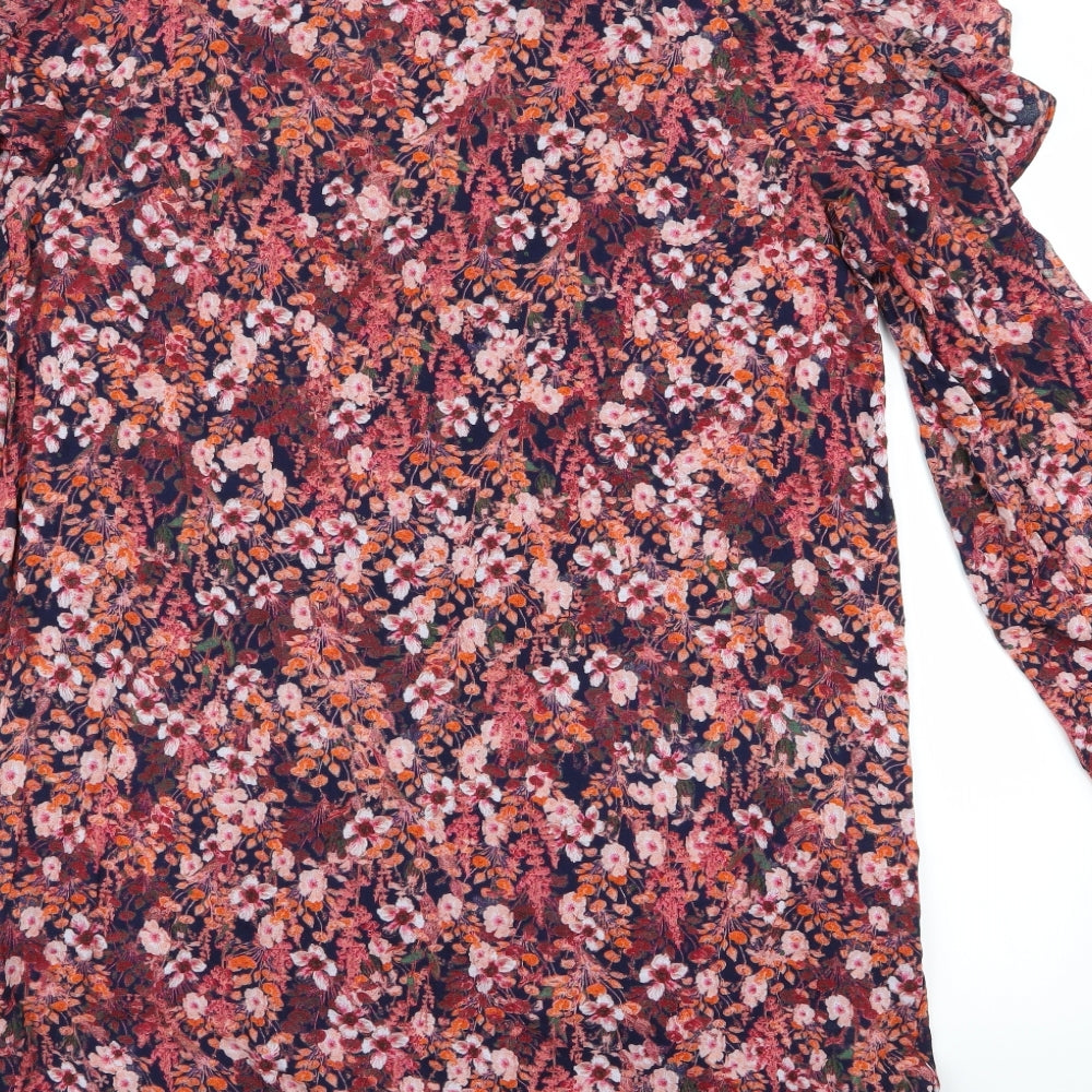 H&M Womens Red Floral A-Line Size 12