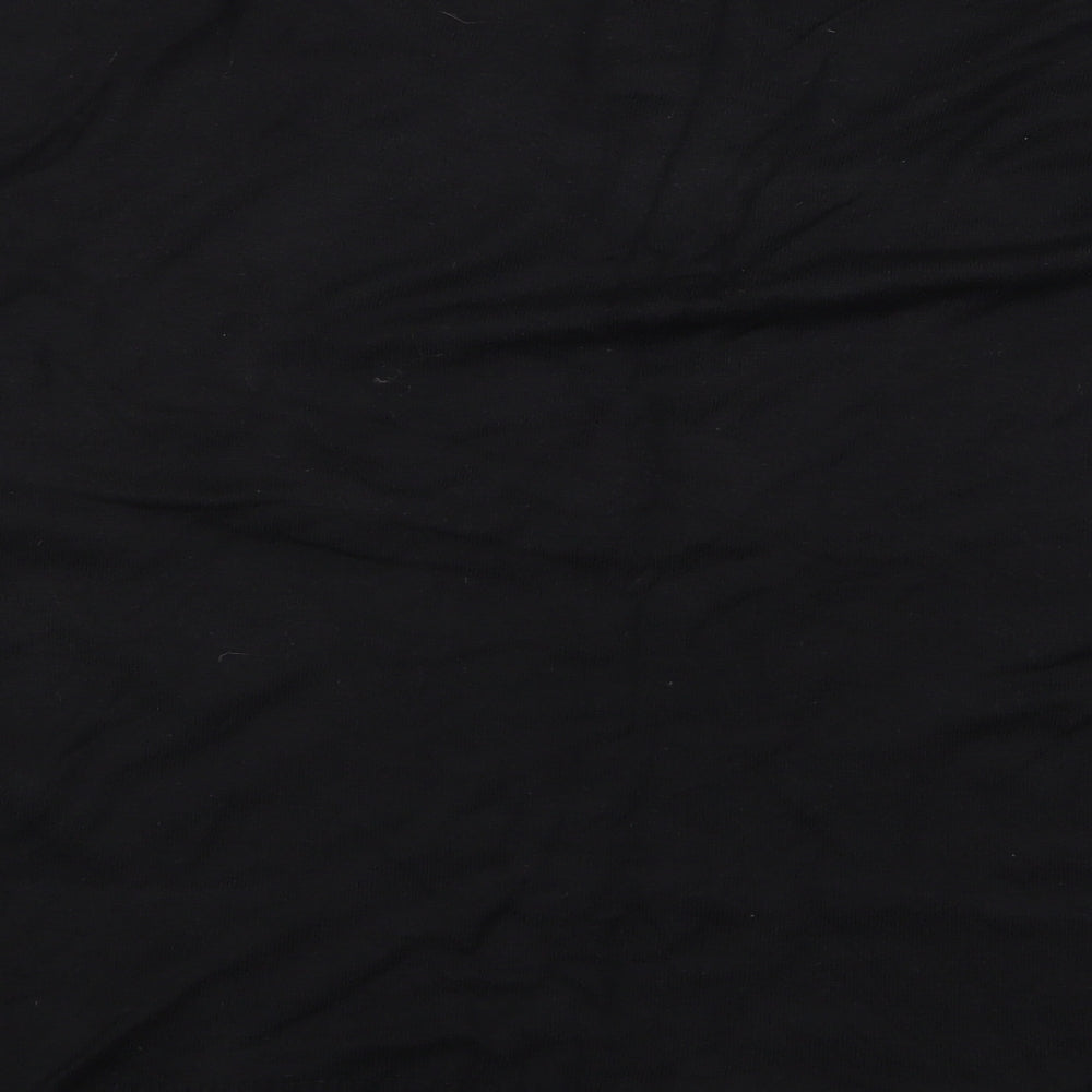 Brand and care label for Preworn women’s black cardigan jumper, size M