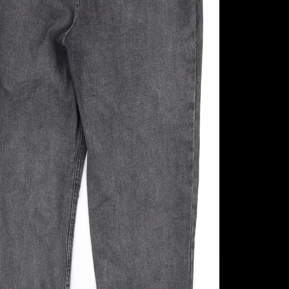 Brand and care label for SHEIN women’s grey bootcut jeans, size XL, 20-inch leg