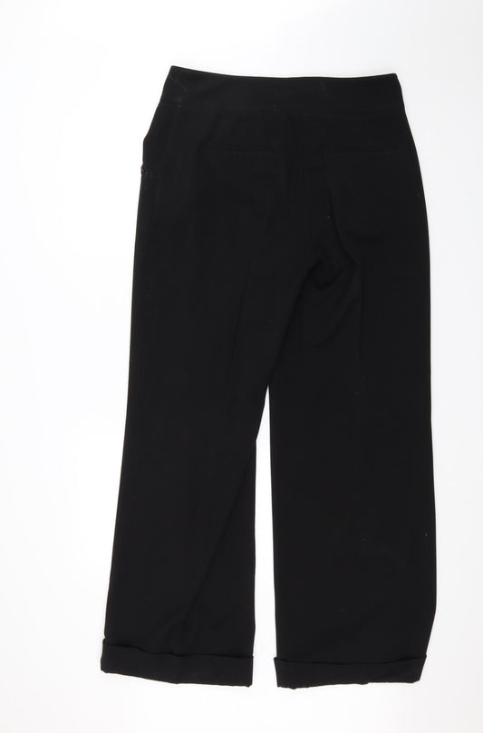 Preworn Womens Black Trousers Size 16 L29 in
