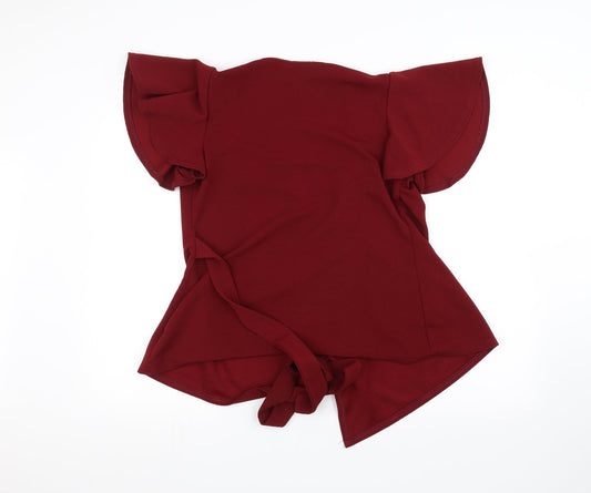 Boohoo Womens Red Cardigan Jumper Size 14