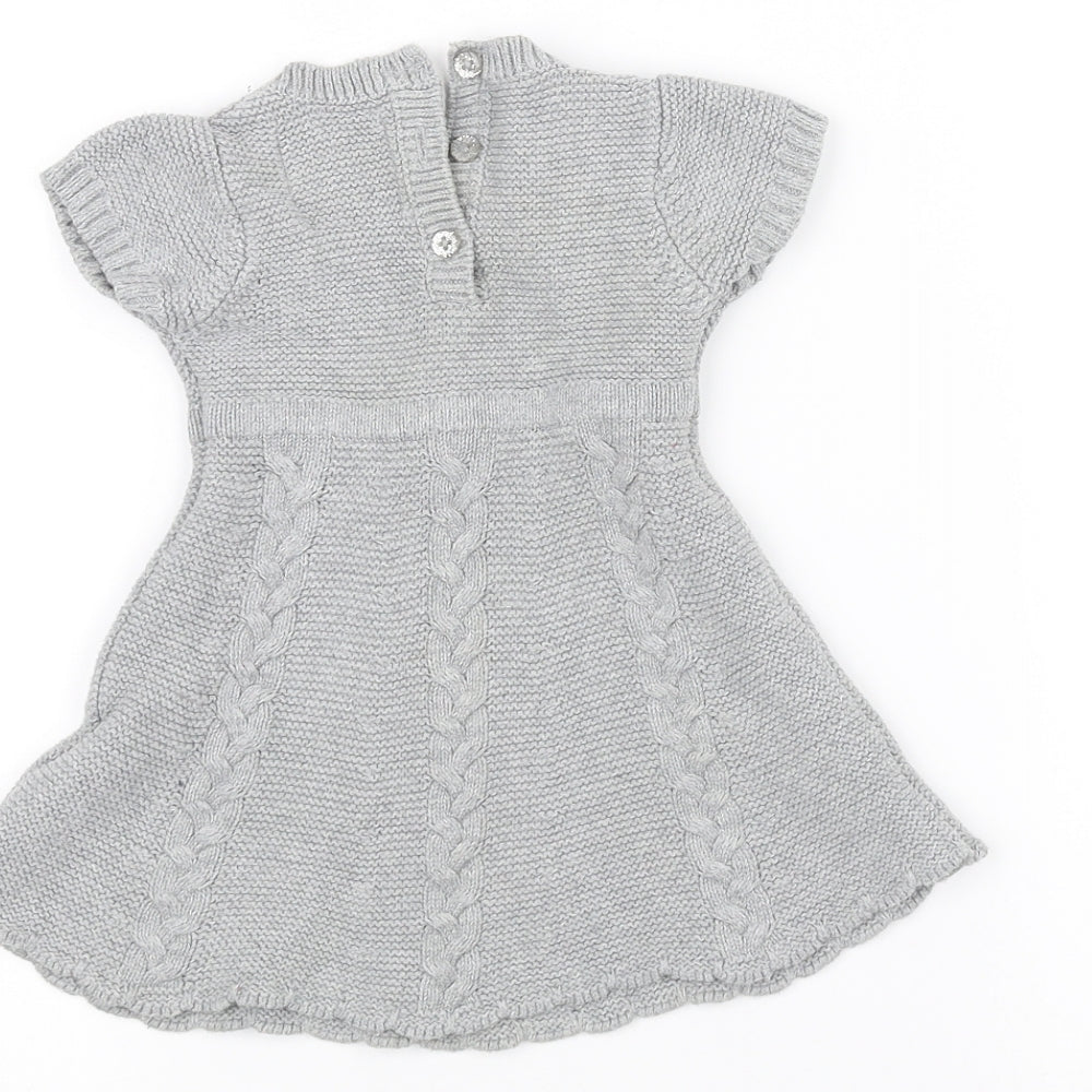 Brand and care label for Young Dimension Baby Grey A-Line, size 3-6, Months