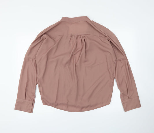 Preworn Womens Beige Wrap Blouse Size XL