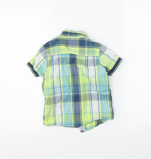 NEXT Boys Green Plaid Basic Button-Up Size 2-3 Years