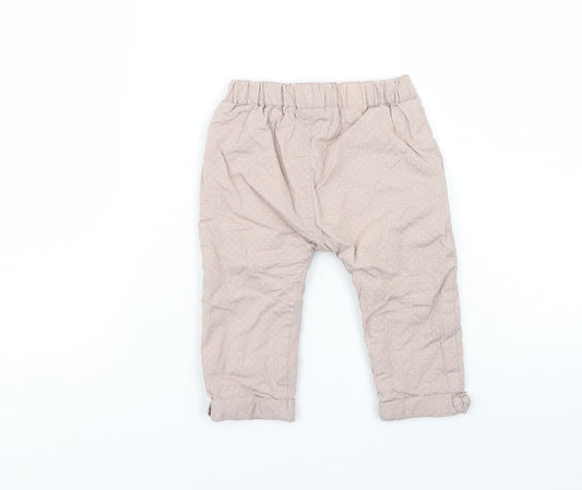 Nutmeg Girls Beige Polka Dot Windbreaker Trousers Size 9-12 Months