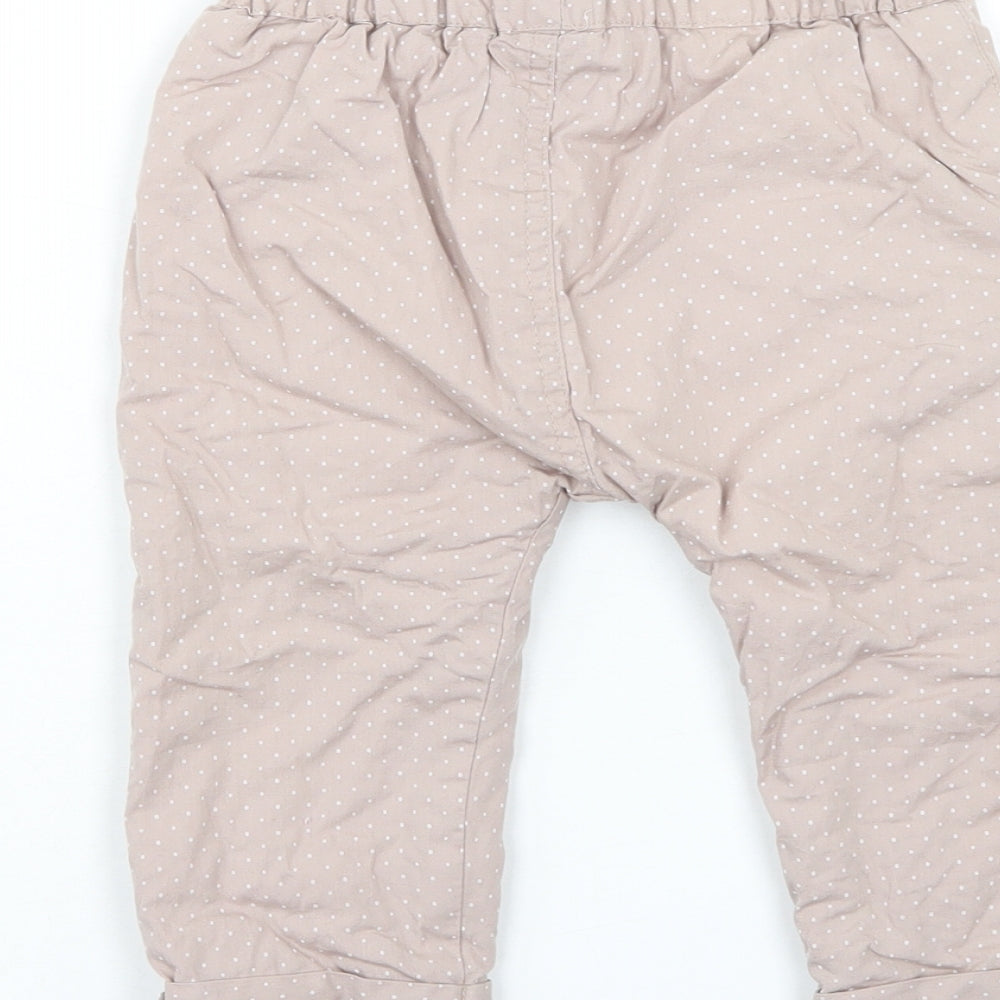 Nutmeg Girls Beige Polka Dot Windbreaker Trousers Size 9-12 Months