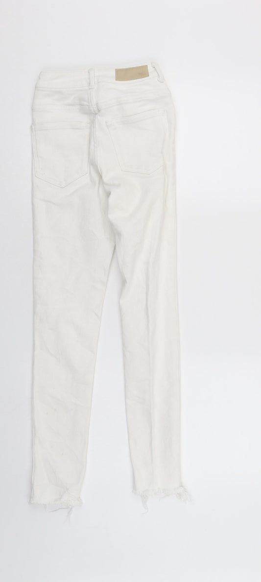 Never Denim Womens White Denim Capri Jeans Size XS L26 in