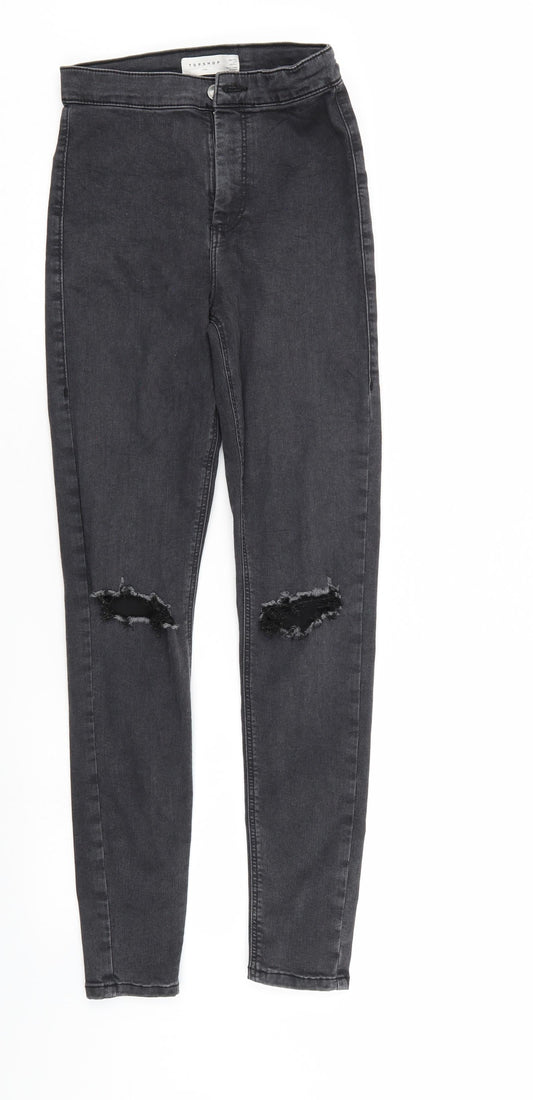 Top Shop Mens Black Denim Skinny Jeans Size 28 L32 in