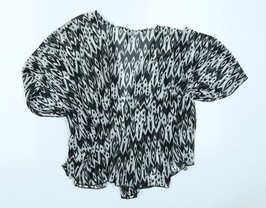 Divided Womens Black Animal Print Kimono Jacket Size M