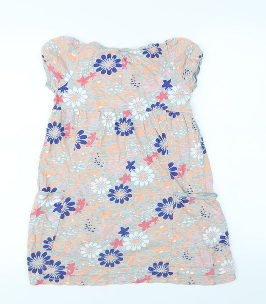 Indigo Girls Grey Floral A-Line Size 9 Years