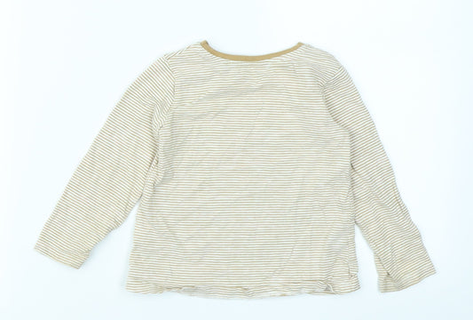 NEXT Girls Brown Striped Basic T-Shirt Size 12-18 Months