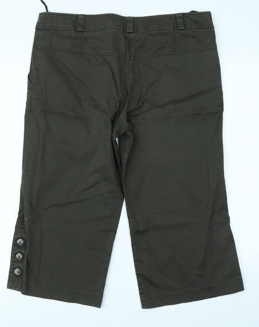 AMARANTO Womens Green Capri Trousers Size 14
