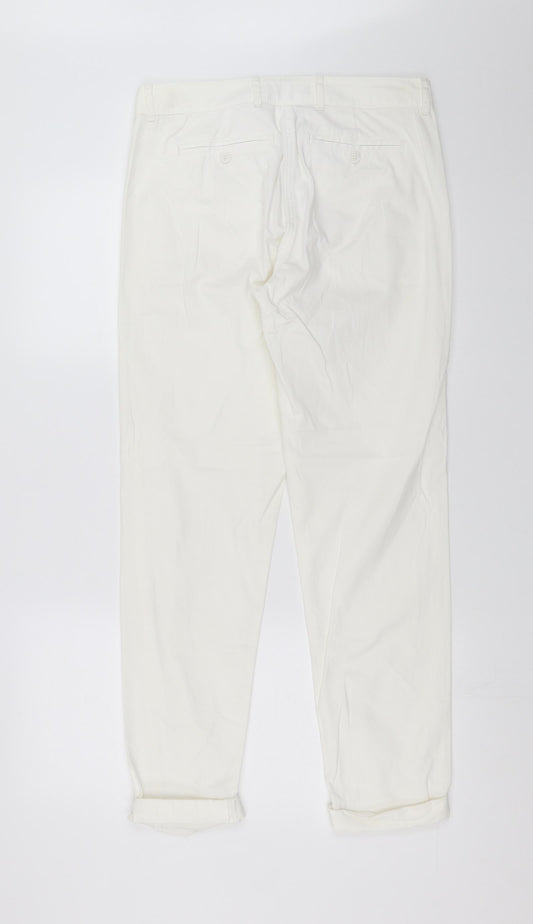 Marks and Spencer Womens White Chino Trousers Size 8 L29 in