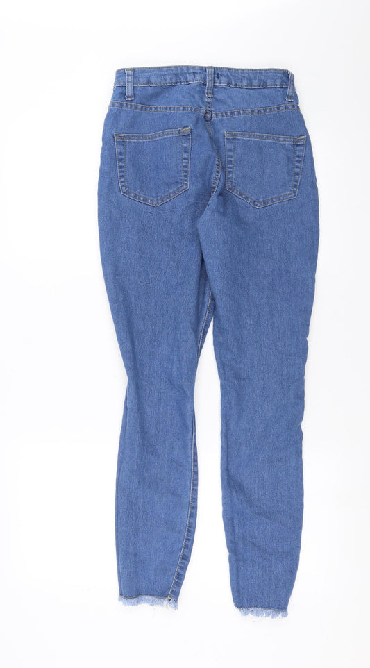 Boohoo Womens Blue Denim Skinny Jeans Size 8 L28 in