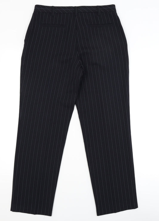 Marks and Spencer Womens Black Striped Dress Pants Trousers Size 10 L27 in