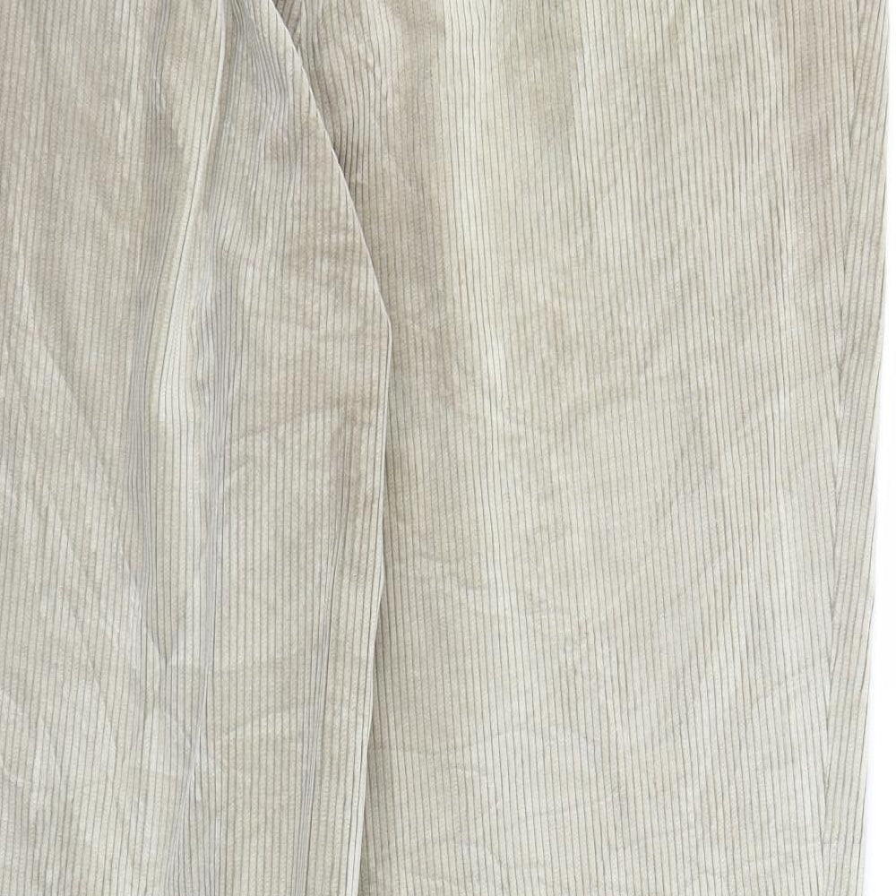 Brand and care label for Skads men’s brown corduroy straight jeans, size 36, in, 28-inch leg