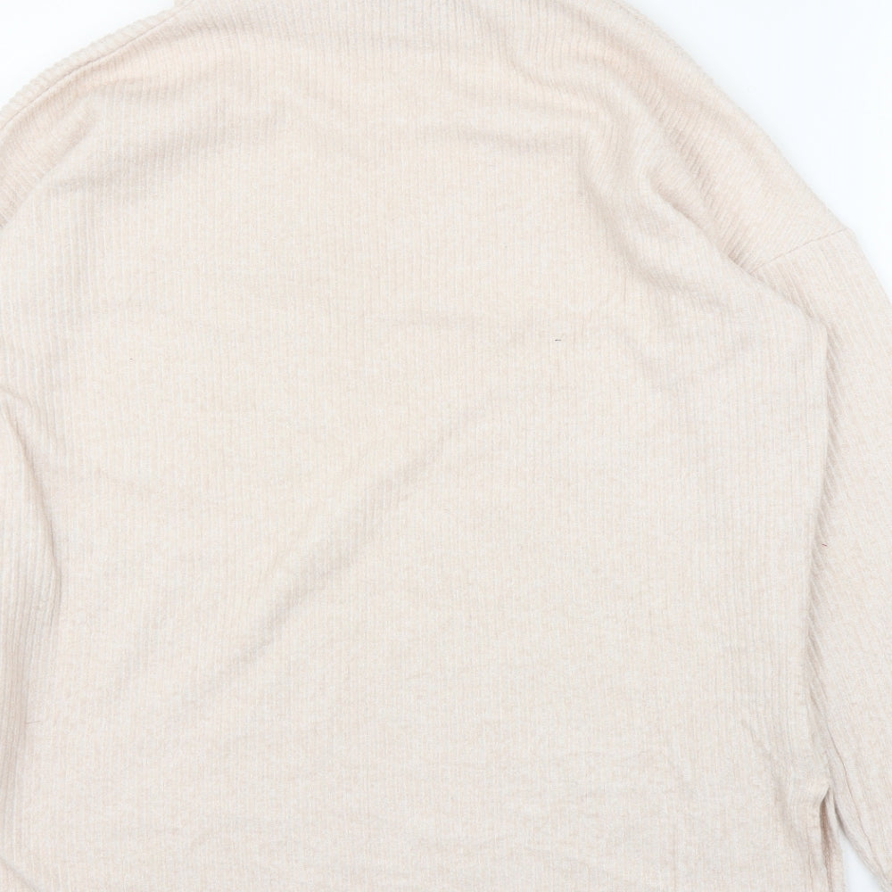 Brand and care label for New Look women’s pink jumper, size M