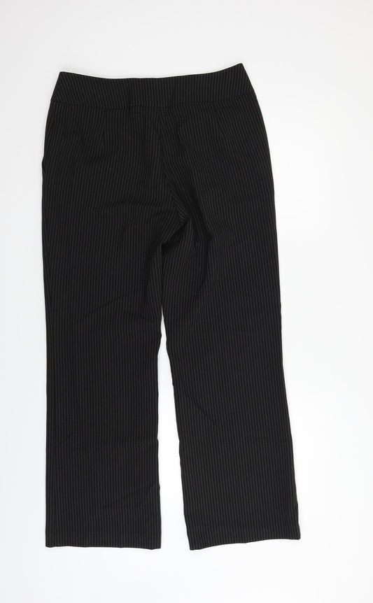 Papaya Womens Black Trousers Size 10 L28 in