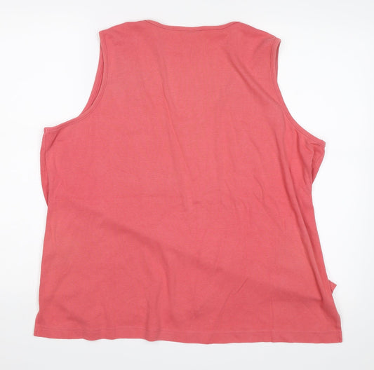ELVI Womens Pink Basic Tank Size L