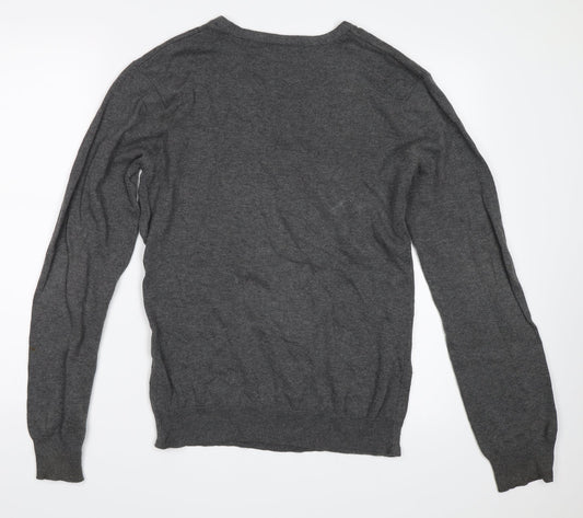 New Look Mens Grey Pullover Jumper Size S