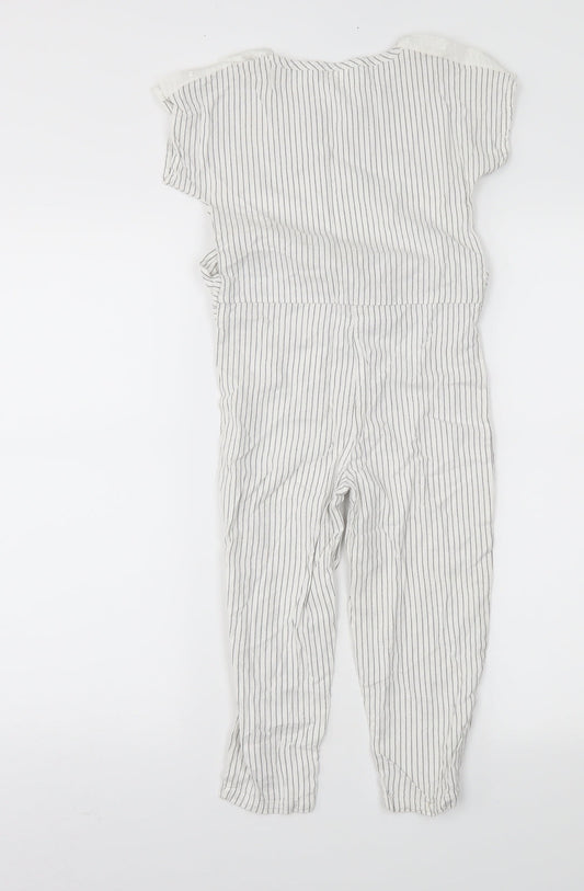 NEXT Girls White Striped Jumpsuit One-Piece Size 4XL
