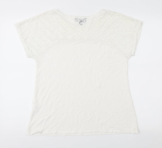 Saloos Womens White Basic Blouse Size 16