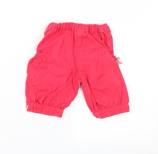 MINIMODE Girls Pink Jogger Trousers Size 3-6 Months