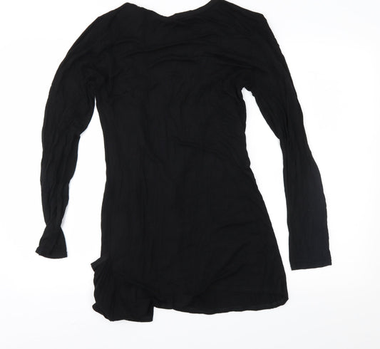Graffic Womens Black Jersey Cardigan Jumper Size M