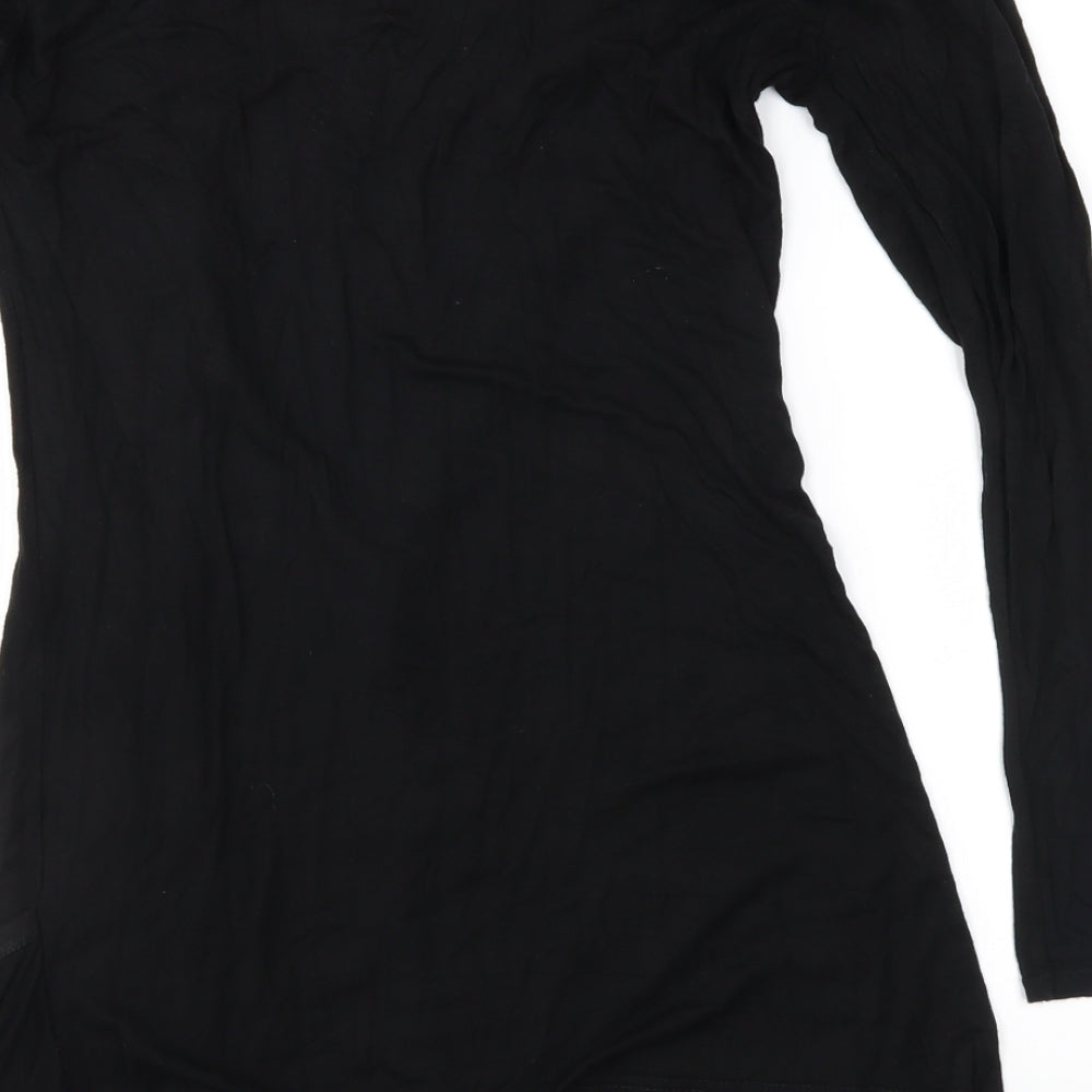 Brand and care label for Graffic women’s black jersey cardigan jumper, size M
