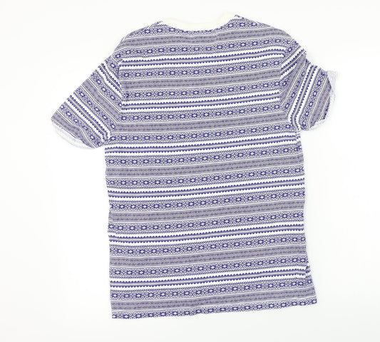 Topman Womens Blue Herringbone Basic T-Shirt Size S