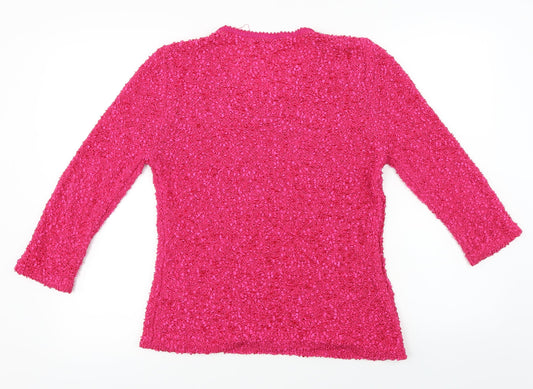 Elisabeth Womens Pink Cardigan Jumper Size M