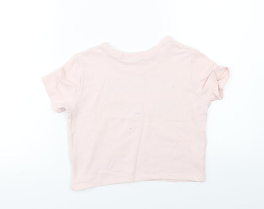 Matalan Girls Pink Basic T-Shirt Size 7 Years