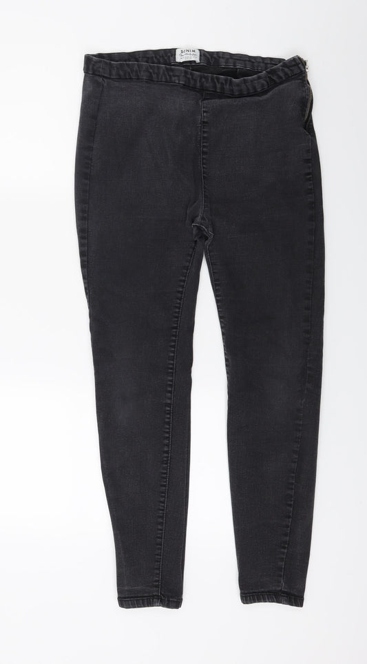 Miss Selfridge Mens Black Denim Jegging Jeans Size 16 L24 in