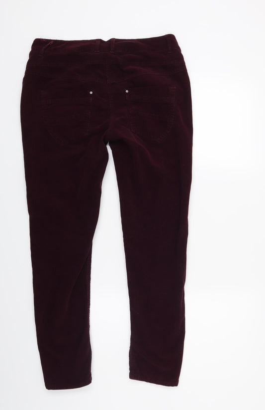 Hannah Montana Womens Red Corduroy Skinny Jeans Size 8 L25 in