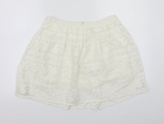 yfl Womens White A-Line Skirt Size 12