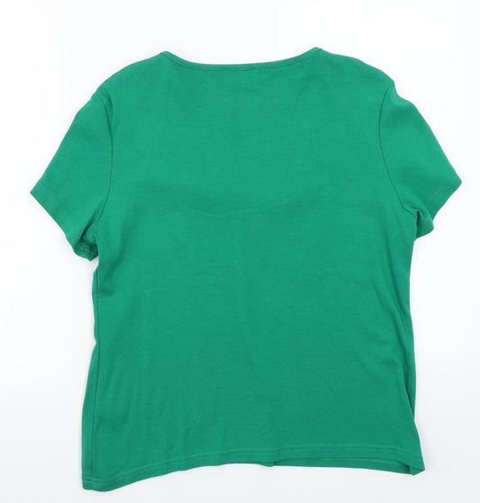 Klass Womens Green Basic T-Shirt Size L