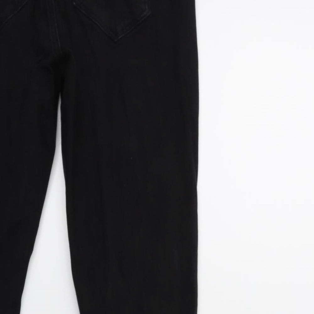 Brand and care label for Denim & Co. women’s black denim skinny jeans, size UK 10, 29-inch leg