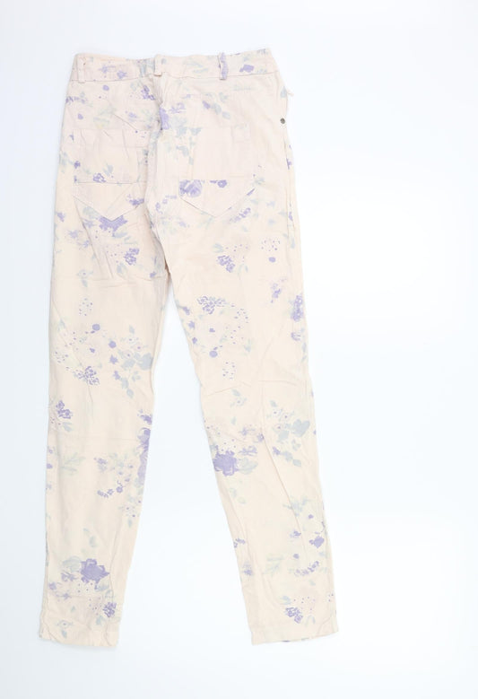 Preworn Womens Pink Floral Skinny Jeans Size 26 in L30 in