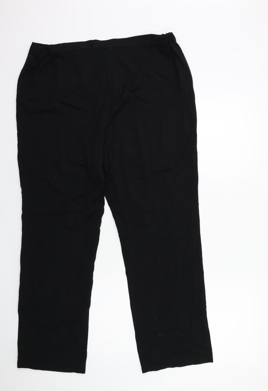 Marks and Spencer Womens Black Trousers Size 16 L28 in