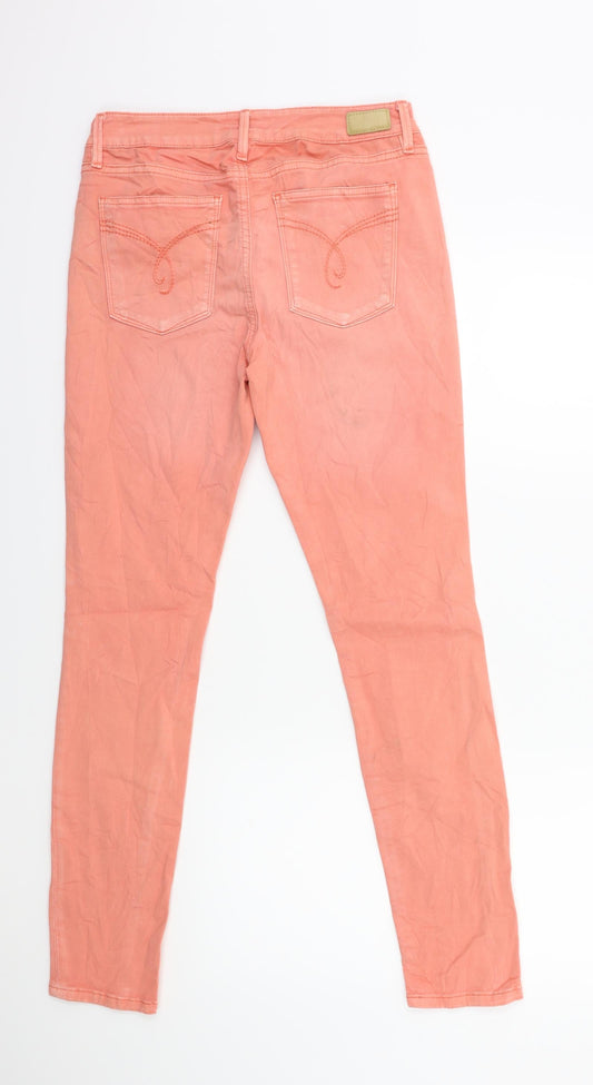 Preworn Womens Orange Denim Skinny Jeans Size 28 in L28 in