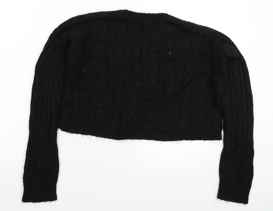 New Look Womens Black Knit Pullover Jumper Size M