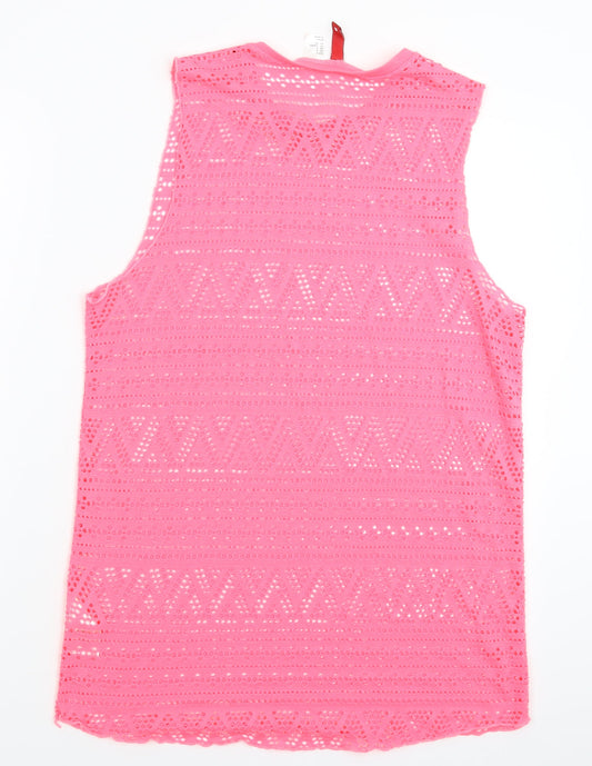 Divided Womens Pink Basic Tank Size S