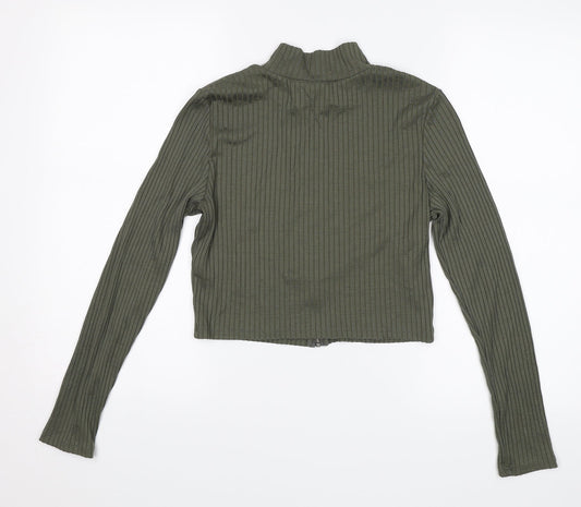 Divided Womens Green Cropped Blouse Size M