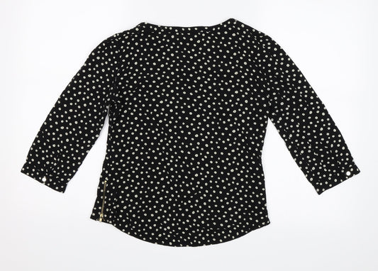 Warehouse Womens Black Polka Dot Basic Blouse Size 8